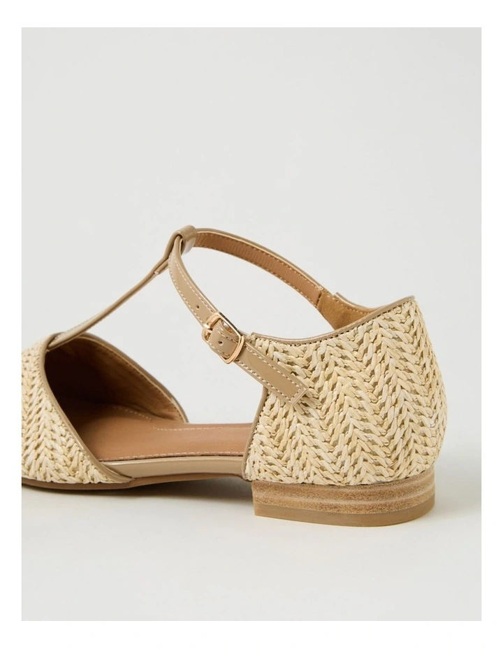 Allora Natural Synthetic Raffia Flat Shoes image 5