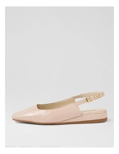 Kailani Nougat Luxe Leather Flat Shoes