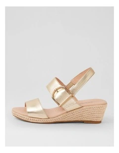 Hucy Pale Gold Leather Sandals