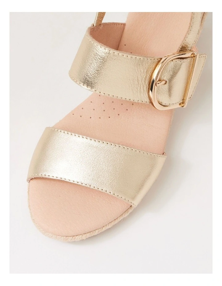 Hucy Pale Gold Leather Sandals image 4