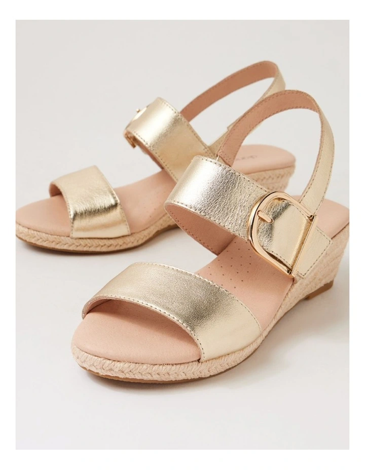 Hucy Pale Gold Leather Sandals image 5
