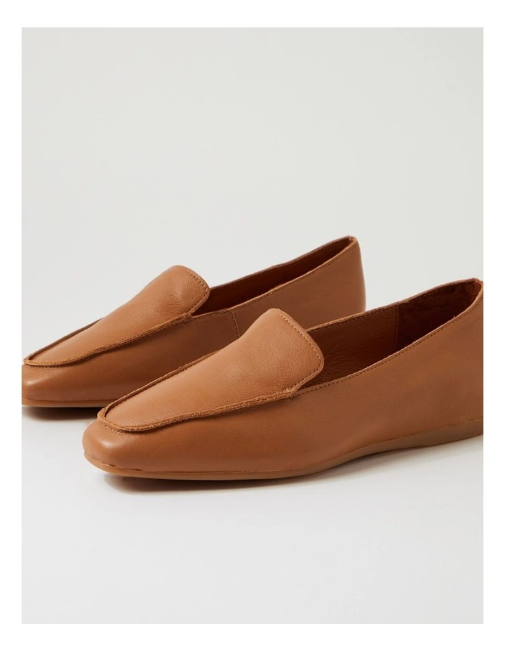 Kirrer Tan Leather Flat Shoes image 5