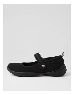 Selinne Black Knit Flat Shoes