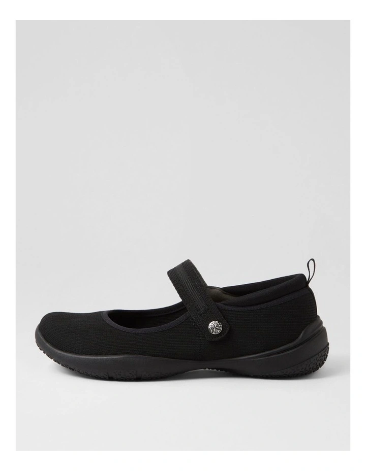 Selinne Black Knit Flat Shoes image 1