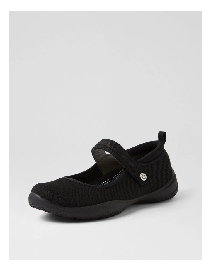 Selinne Black Knit Flat Shoes image 2