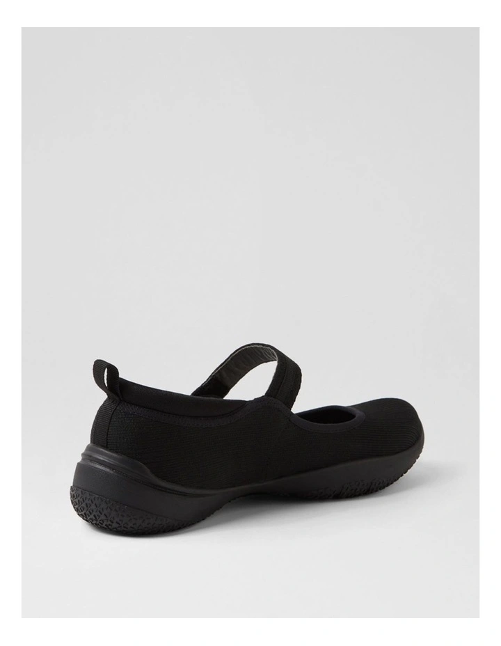 Selinne Black Knit Flat Shoes image 3