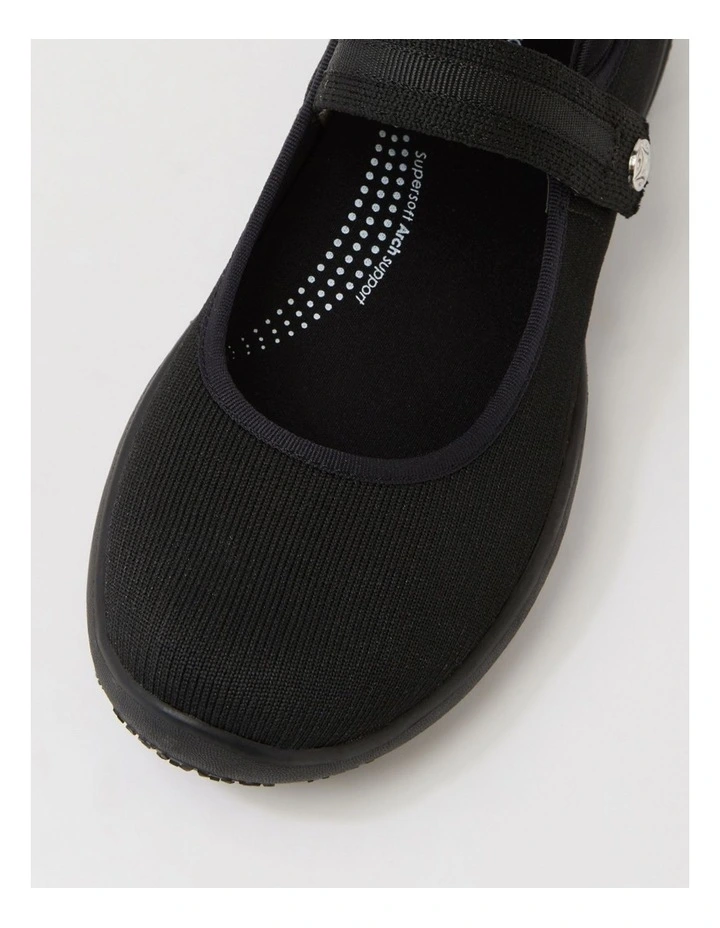 Selinne Black Knit Flat Shoes image 4