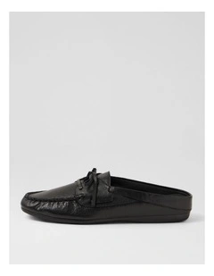 Ebuni Black Leather Flat Shoes