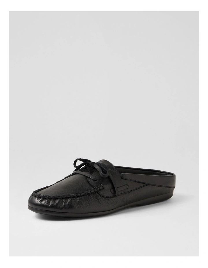 Ebuni Black Leather Flat Shoes image 2