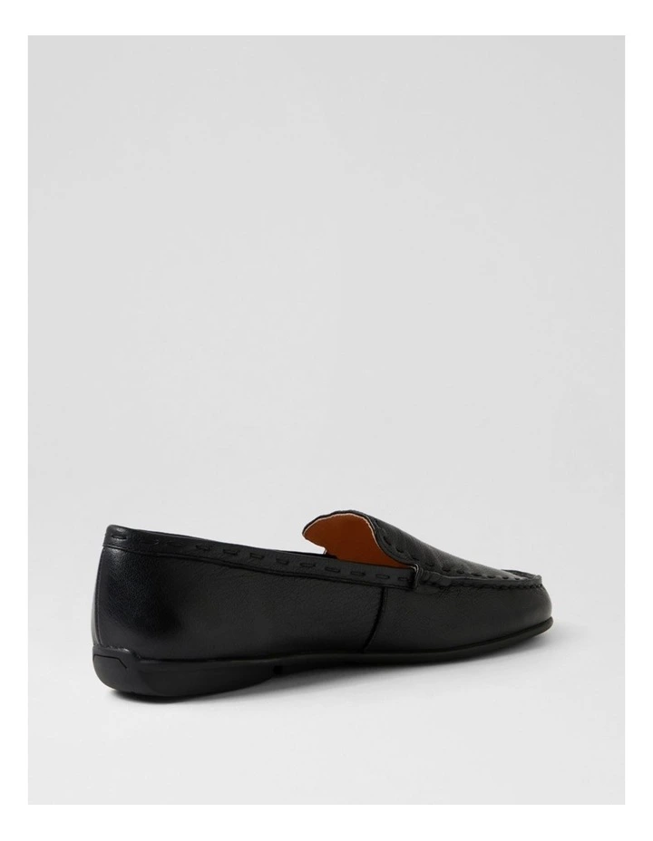 Rana Black Leather Flat Shoes image 3
