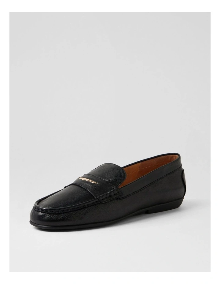 Rhaul Black Leather Flat Shoes image 2