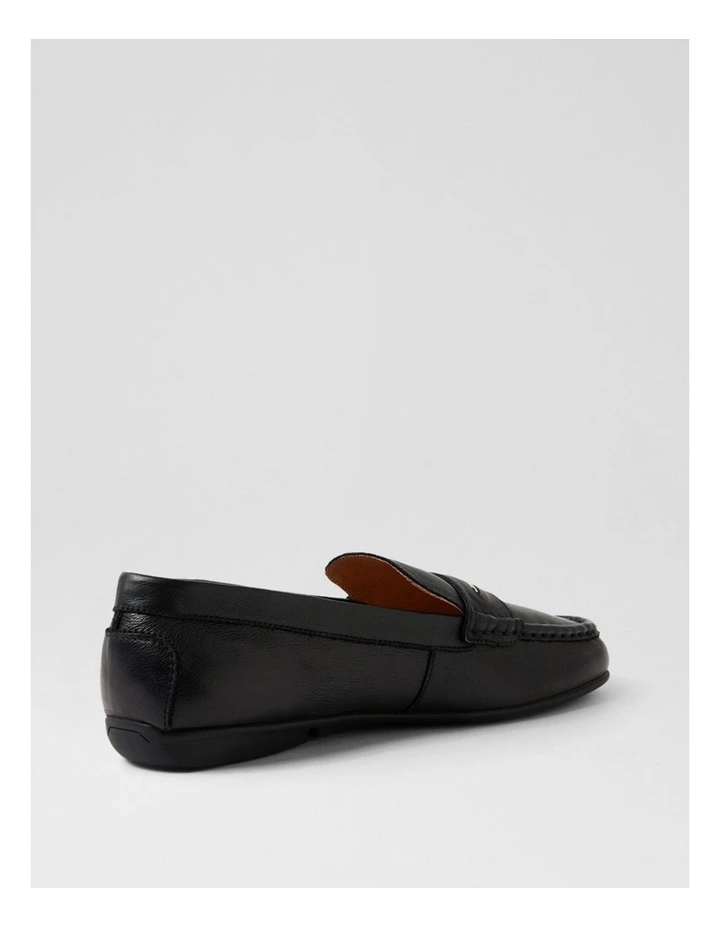 Rhaul Black Leather Flat Shoes image 3