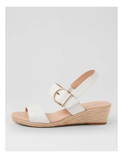 Hucy White Leather Sandals
