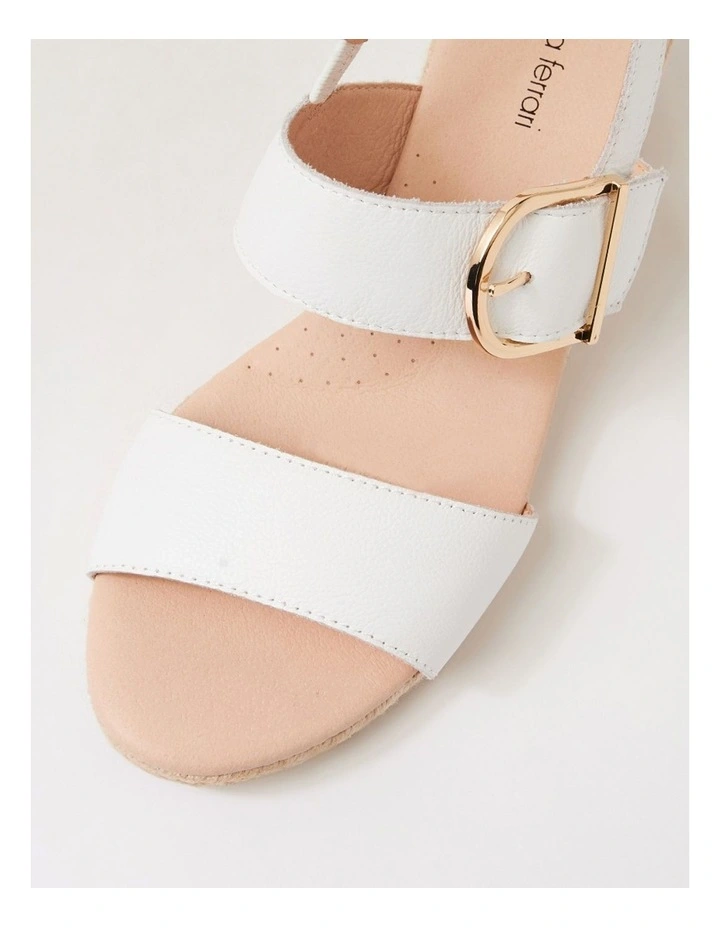 Hucy White Leather Sandals image 4