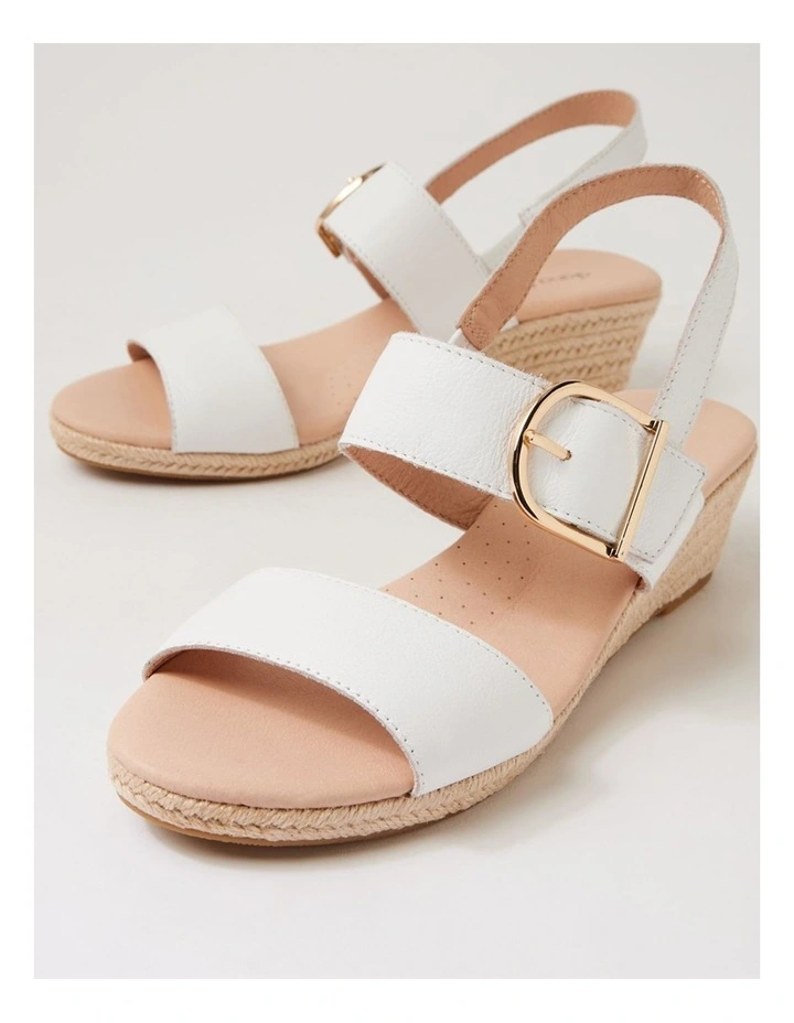 Hucy White Leather Sandals image 5