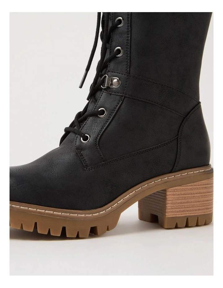 Wonto Black Knee High Boots image 5