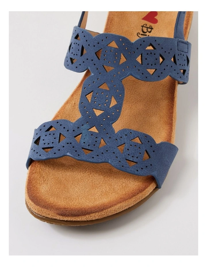 Falvinea Navy Nubuck Pu Sandals image 4