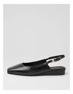 Kailani Black Luxe Leather Slingbacks