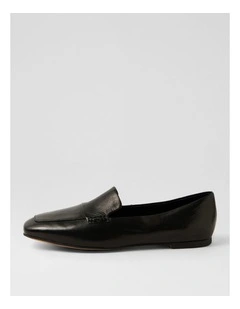 Nepeta Black Luxe Leather Flat Shoes
