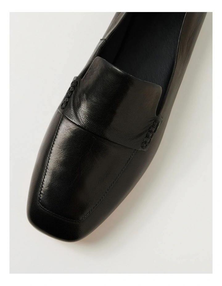 Nepeta Black Luxe Leather Flat Shoes image 4