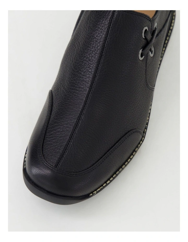 Ivyies Black Leather Flat Shoes image 4