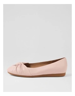 Blackelys Dusty Pink Leather Flat Shoes