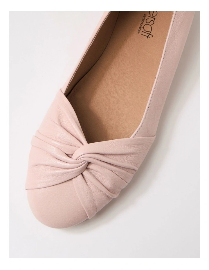 Blackelys Dusty Pink Leather Flat Shoes image 4
