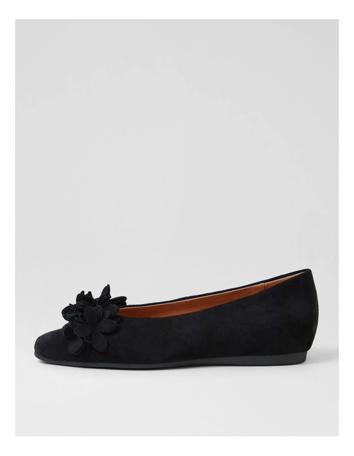 Khloes Black Suede Flat Shoes image 1