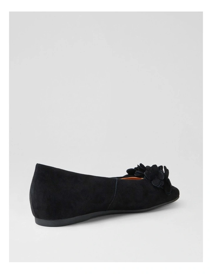 Khloes Black Suede Flat Shoes image 3