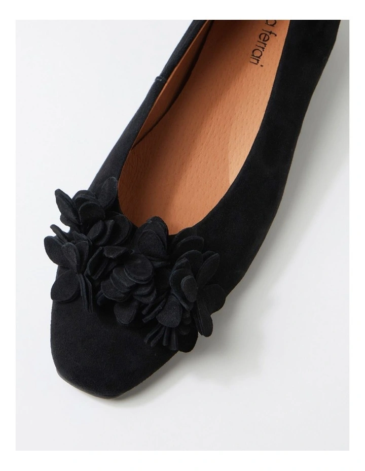 Khloes Black Suede Flat Shoes image 4
