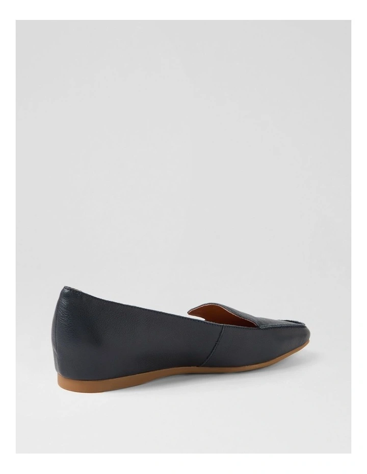 Kirrer Navy Leather Flat Shoes image 3