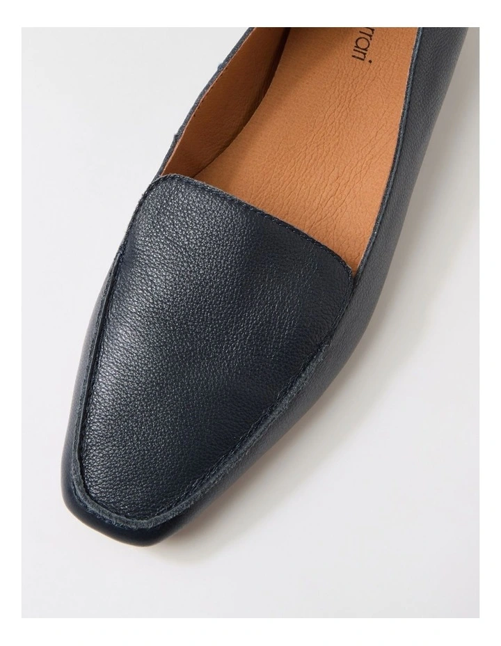 Kirrer Navy Leather Flat Shoes image 4