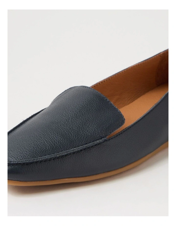 Kirrer Navy Leather Flat Shoes image 5