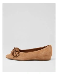 Khloes Cappuccino Suede Flat Shoes