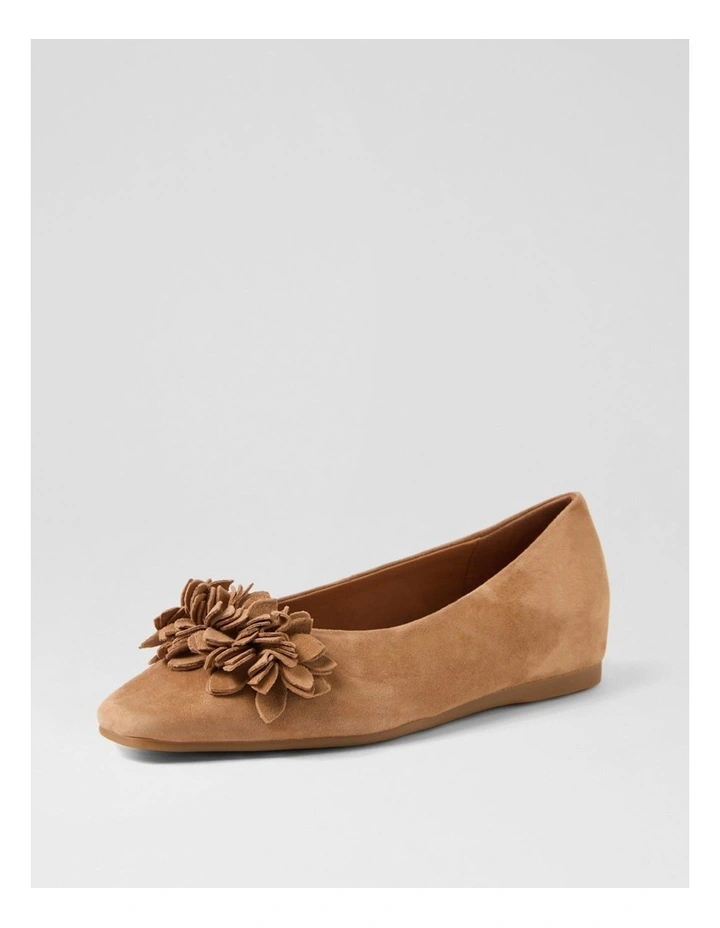 Khloes Cappuccino Suede Flat Shoes image 2