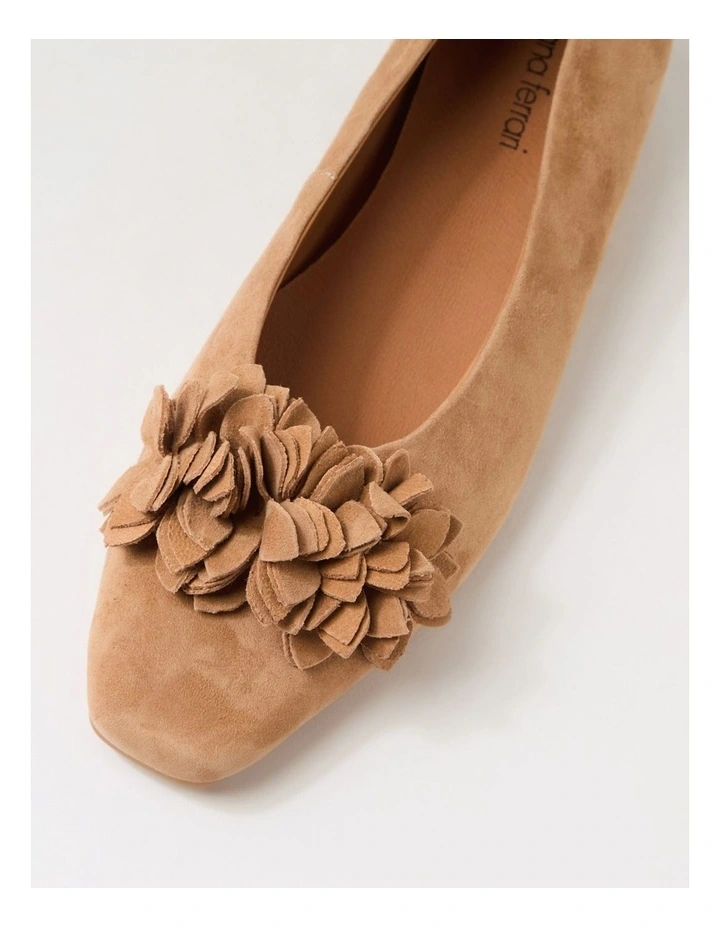 Khloes Cappuccino Suede Flat Shoes image 4