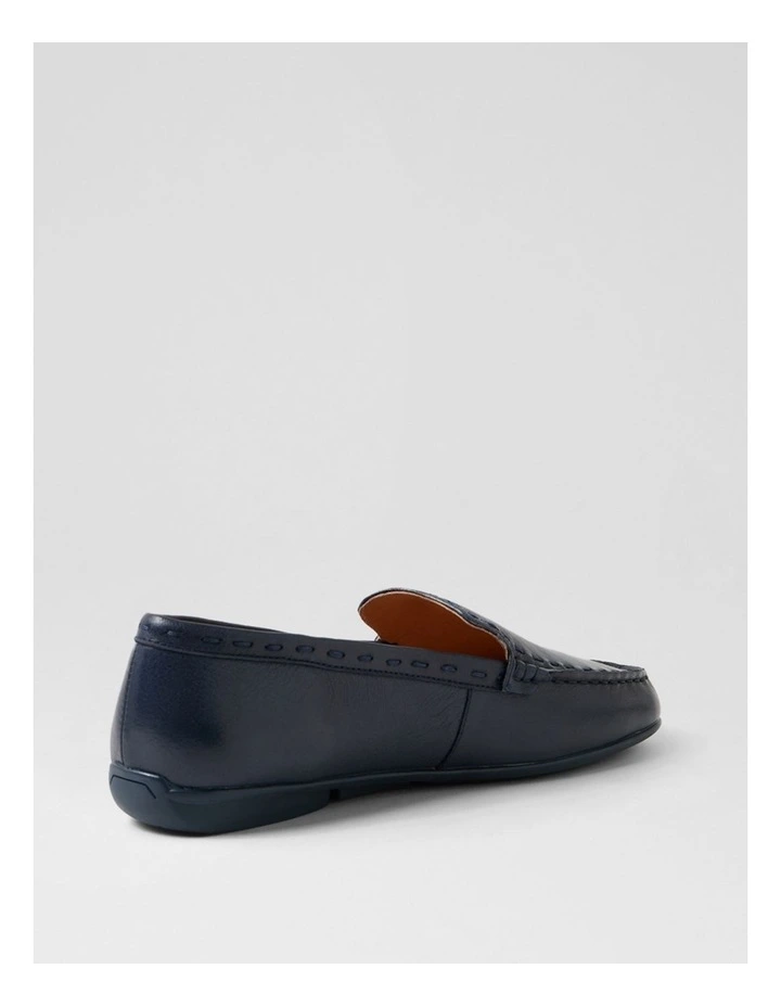 Rana Navy Leather Flat Shoes image 3
