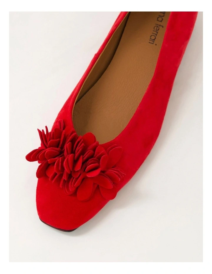 Khloes Red Suede Flat Shoes image 4