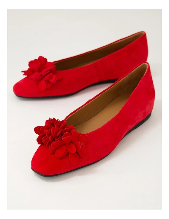 Khloes Red Suede Flat Shoes image 5