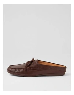 Ebuni Dark Brown Leather Flat Shoes