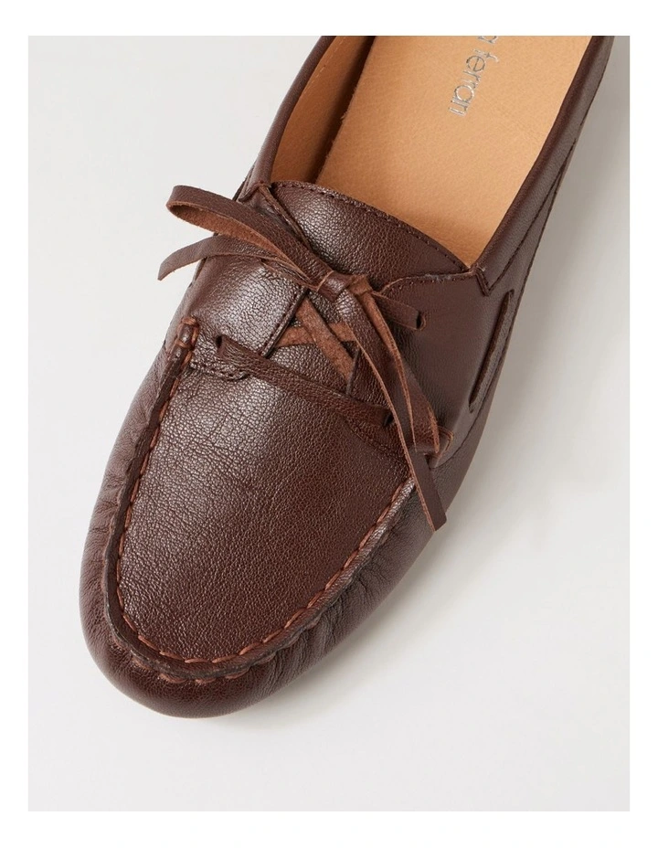 Ebuni Dark Brown Leather Flat Shoes image 4