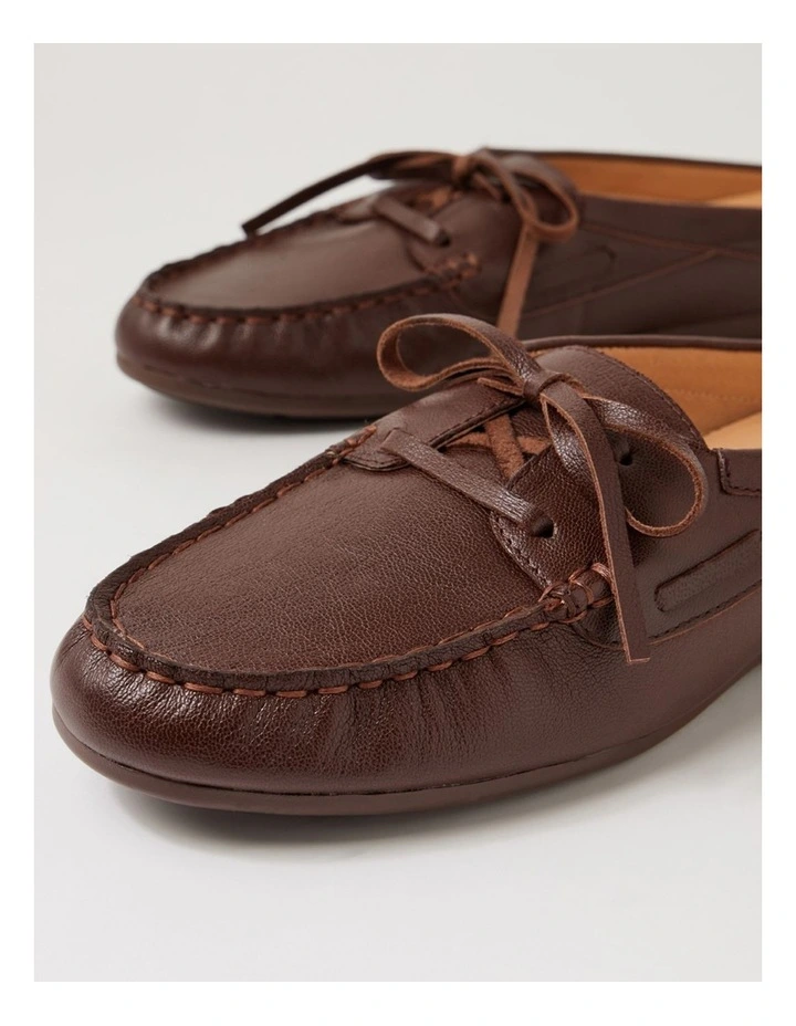 Ebuni Dark Brown Leather Flat Shoes image 5