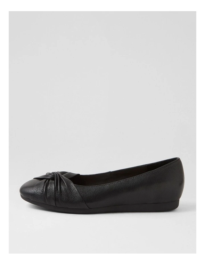 Blackelys Black Leather Flat Shoes image 1