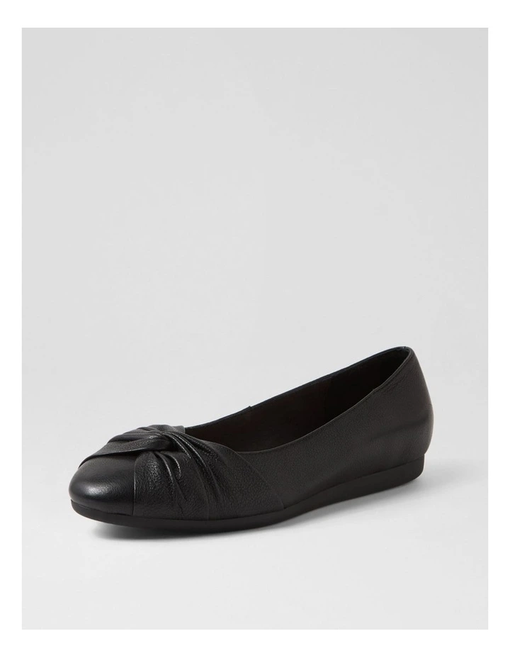 Blackelys Black Leather Flat Shoes image 2