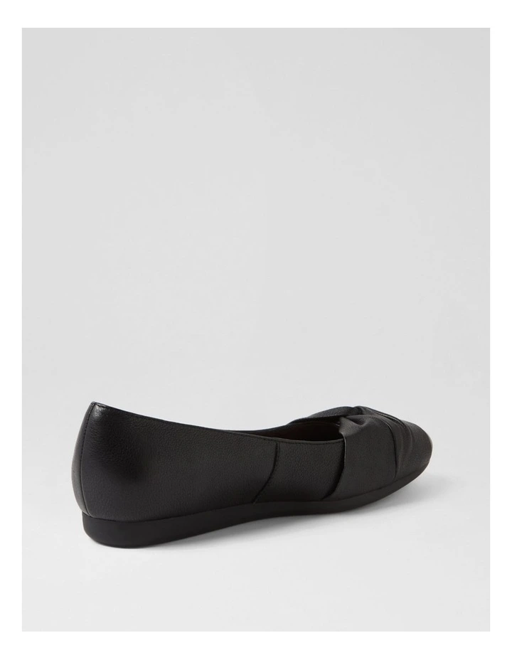 Blackelys Black Leather Flat Shoes image 3