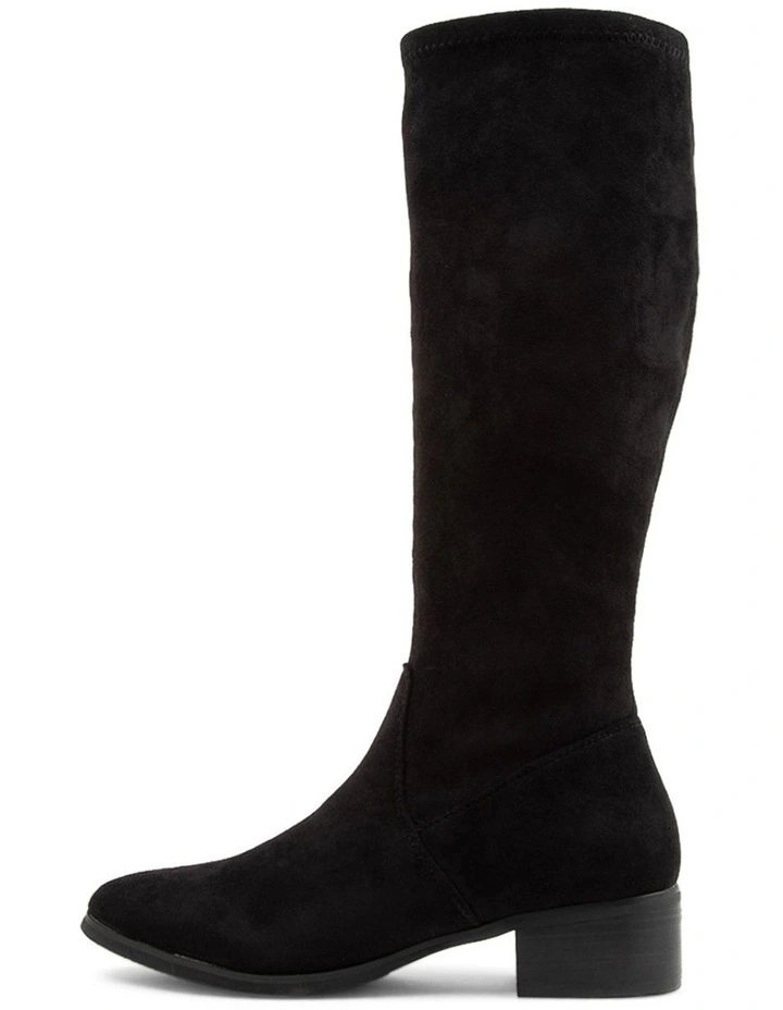 Tenner Black Stretch Microsuede Long Boots image 1