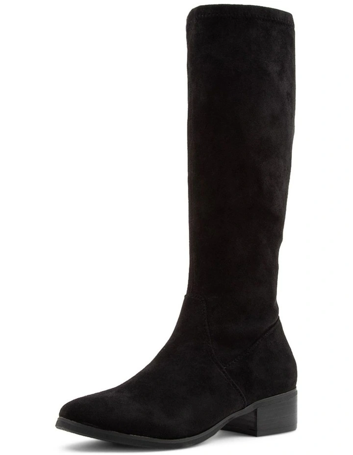 Tenner Black Stretch Microsuede Long Boots image 2