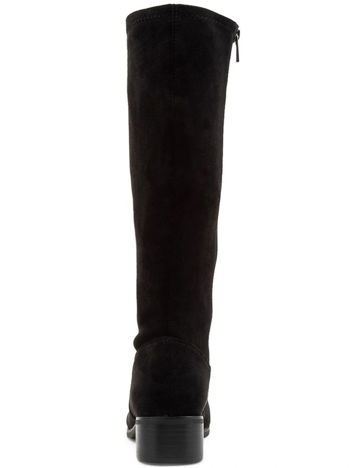 Tenner Black Stretch Microsuede Long Boots image 3