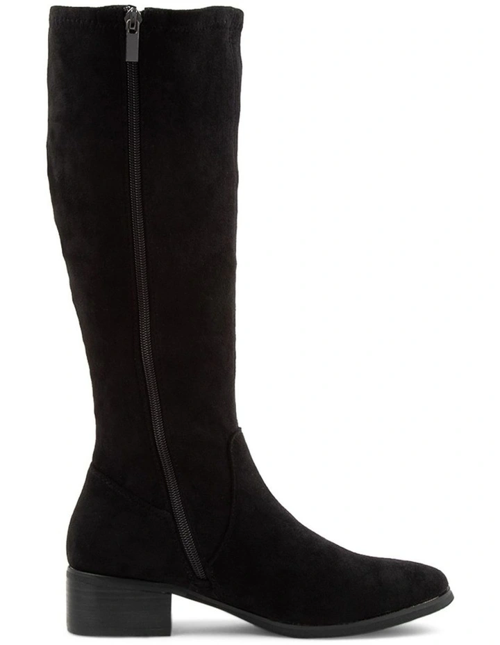 Tenner Black Stretch Microsuede Long Boots image 4