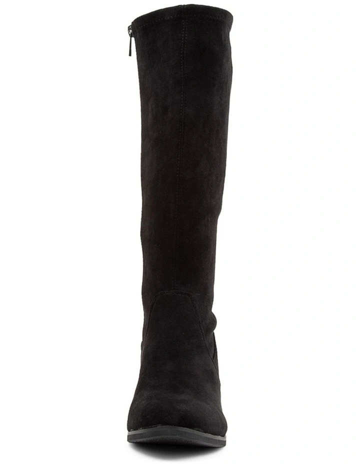 Tenner Black Stretch Microsuede Long Boots image 5